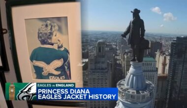 Story behind Princess Diana and her iconic Kelly green Philadelphia Eagles letterman jacket