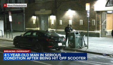 Man riding scooter struck by car in West Philadelphia