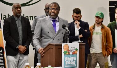City Council President Kenyatta Johnson speaks about his Philly Food Affordability Act legislation Wednesday, Oct. 7, 2026, at Philabundance