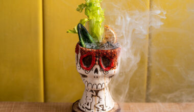 The &ldquo;La Diabla Bloody Maria&rdquo; from Mamjuana Cafe is shown.
