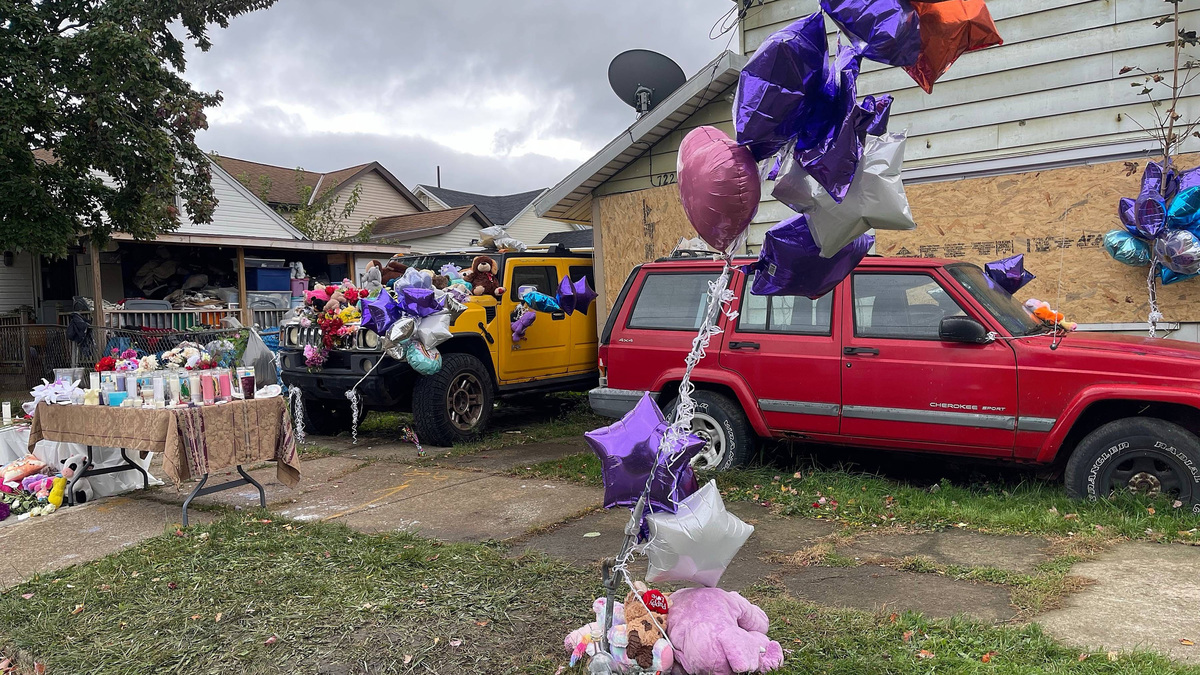 Nine people were killed in a reported shooting in and around a home at 722 Perry St. in Erie, Pa., Oct. 9, 2026. The home is shown on the morning of Oct. 11 after a vigil was held outside the night before on Oct. 10. Nine people were killed in a reported shooting in and around a home at 722 Perry St. in Erie, Pa., Oct. 9, 2026. The home is shown on the morning of Oct. 11 after a vigil was held outside the night before on Oct. 10.