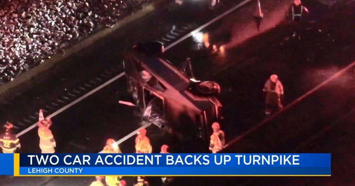 Two-vehicle accident results in car rollover on PA Turnpike | Allentown Area