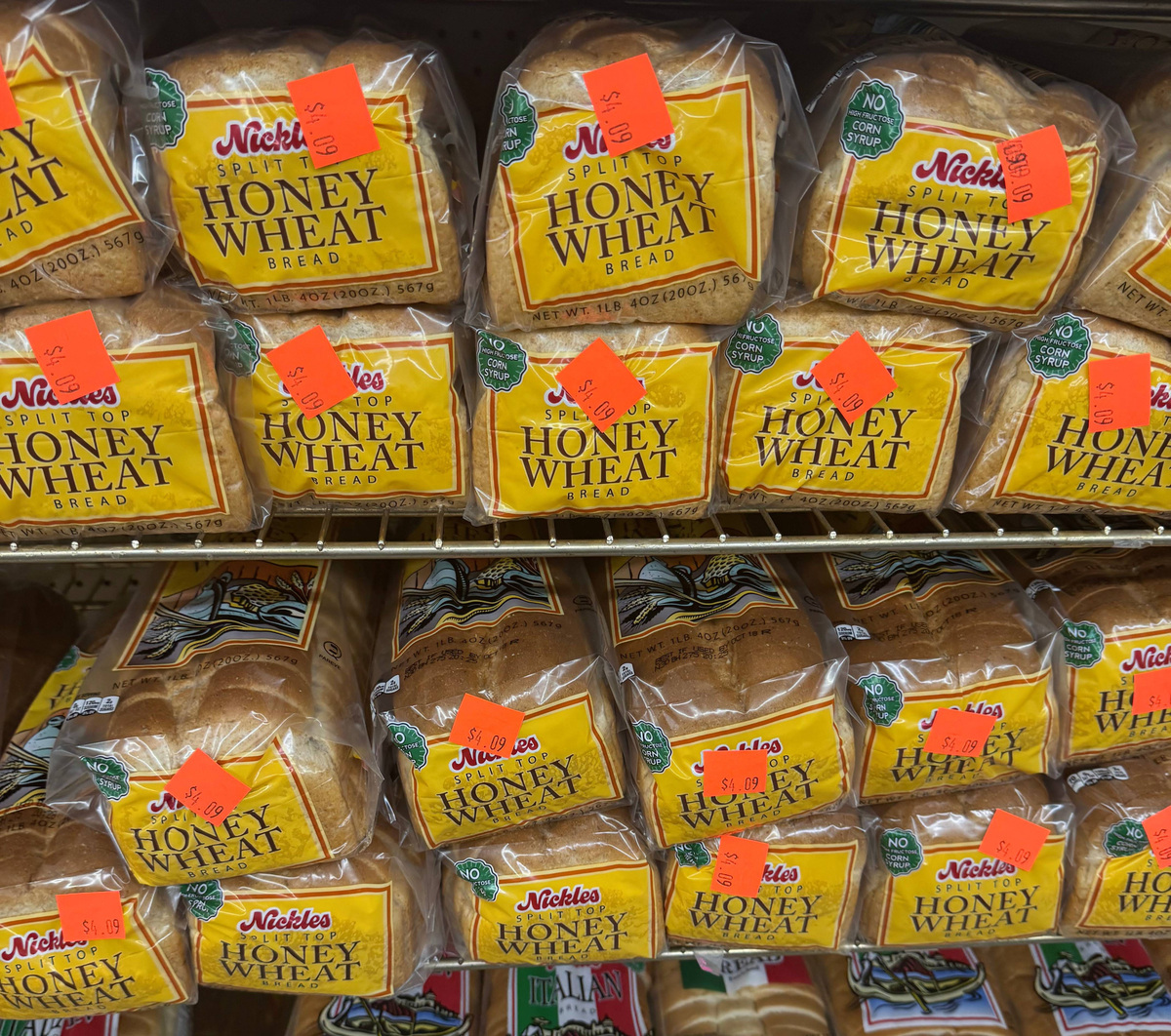 A loaf of honey wheat bread is part of the Erie Times-News basket of grocery staples.