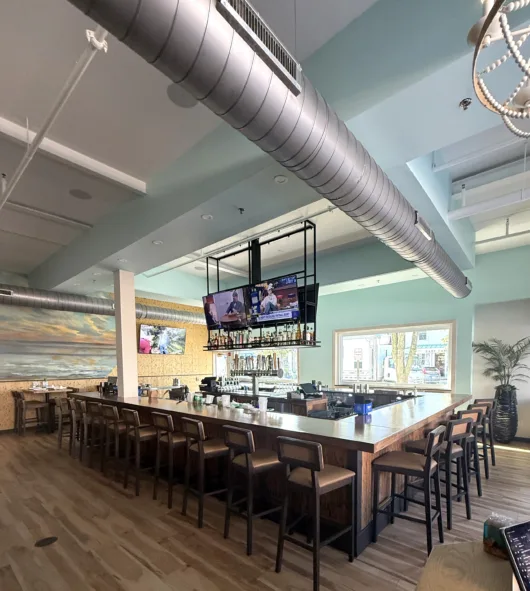 Interior bar at Coastal Canteen in Manasquan, NJ, designed by Raymond Haldeman