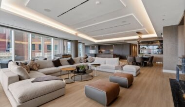 This condo for sale in the 500 Walnut luxury residential building has floor-to-ceiling windows that showcase Center City views and can be purchased fully furnished.