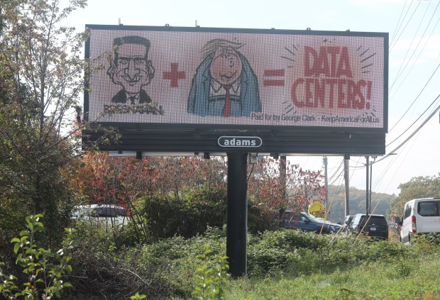 An anti-Rob Bresnahan sign on state Route 93 near Kiwanis Blvd. on Friday, Oct. 16, 2026.(John Haeger / Staff Photographer)