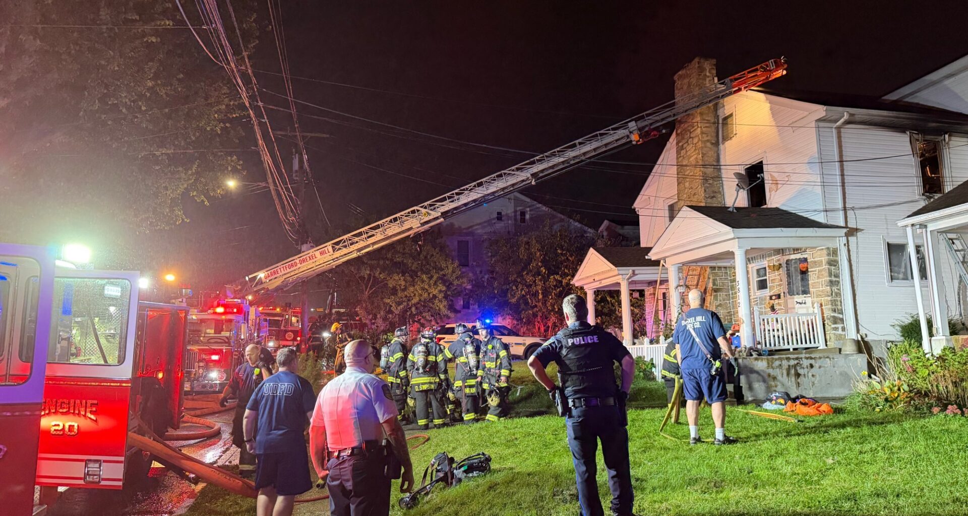 3 taken to hospital following Drexel Hill house fire