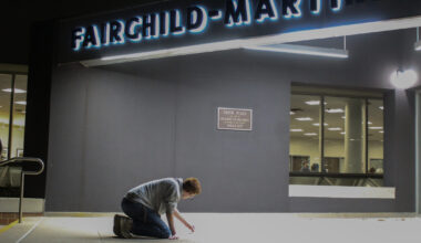 Students for Life chalk outside FML, dissenters pour water