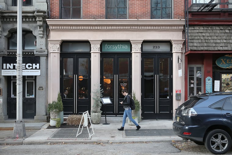 Forsythia, located at 233 Chestnut St., is supposed to reopen Tuesday, chef-owner Christopher Kearse said.