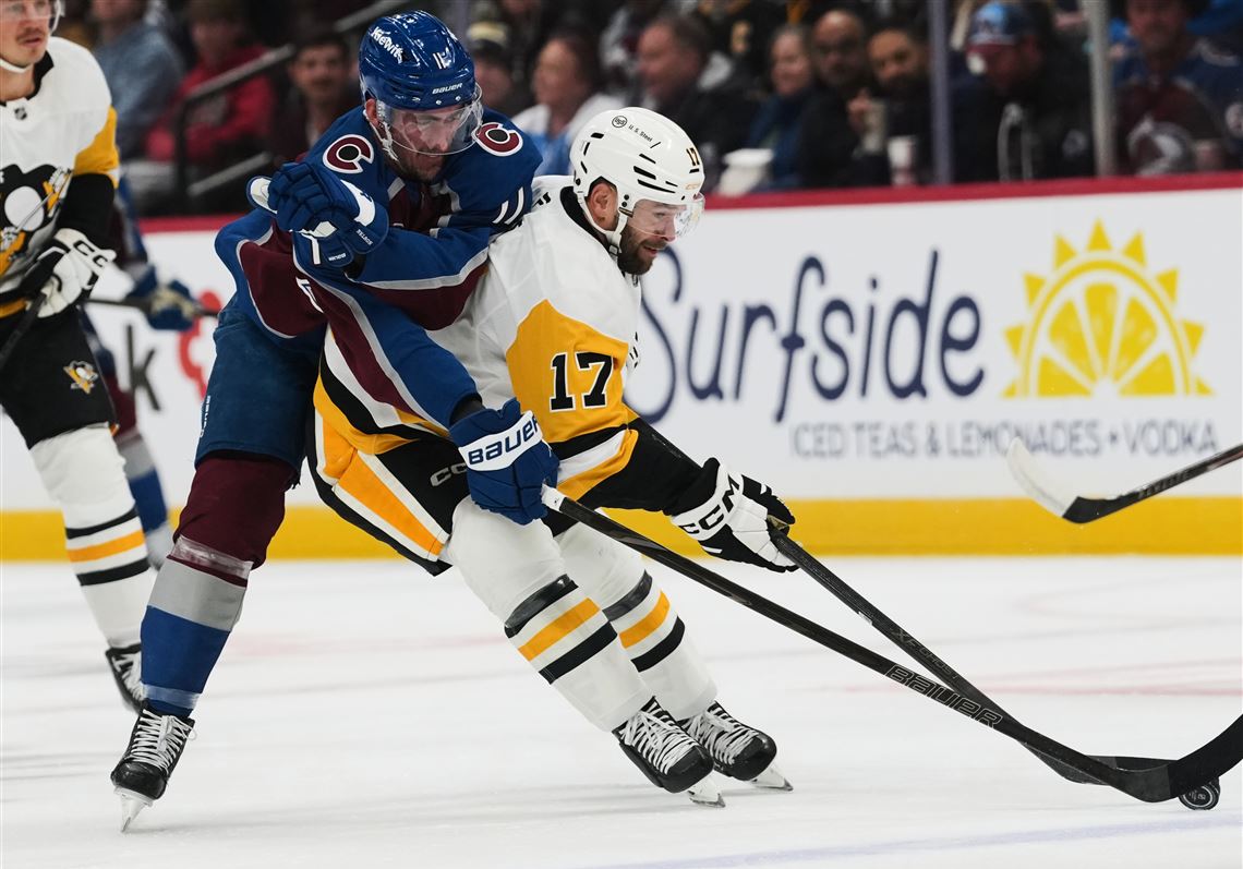 The Avalanche score five straight goals to overwhelm the Penguins