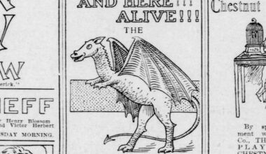 An ad in The Inquirer for the Ninth and Arch Dime Museum courts visitors with the claim that the museum had, live and on display, the Jersey Devil in January 1909.