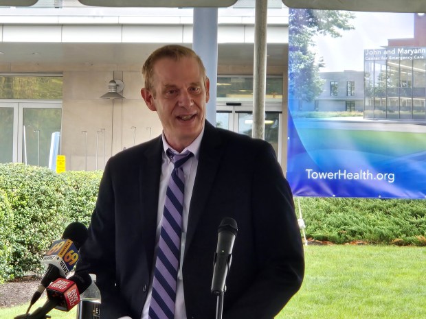Dr. Brian Lahmann, chair of the department of emergency medicine at Reading Hospital, says a project to expand the emergency department will help staff accommodate the volume of patients seen there. (DAVID MEKEEL - READING EAGLE)