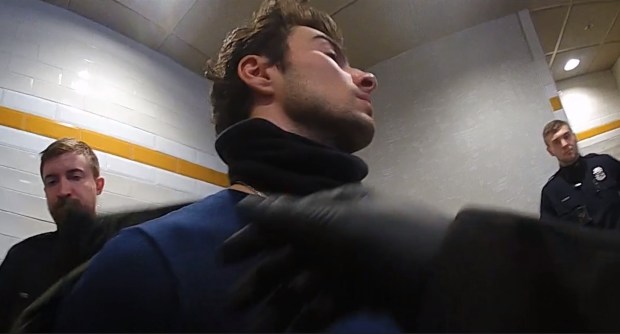 Police bodycam footage released Friday shows the moment officers located and arrested Luigi Mangione at a Pennsylvania McDonald's in connection with the shooting death of United Healthcare CEO Brian Thompson in Manhattan. (District Attorney of New York)