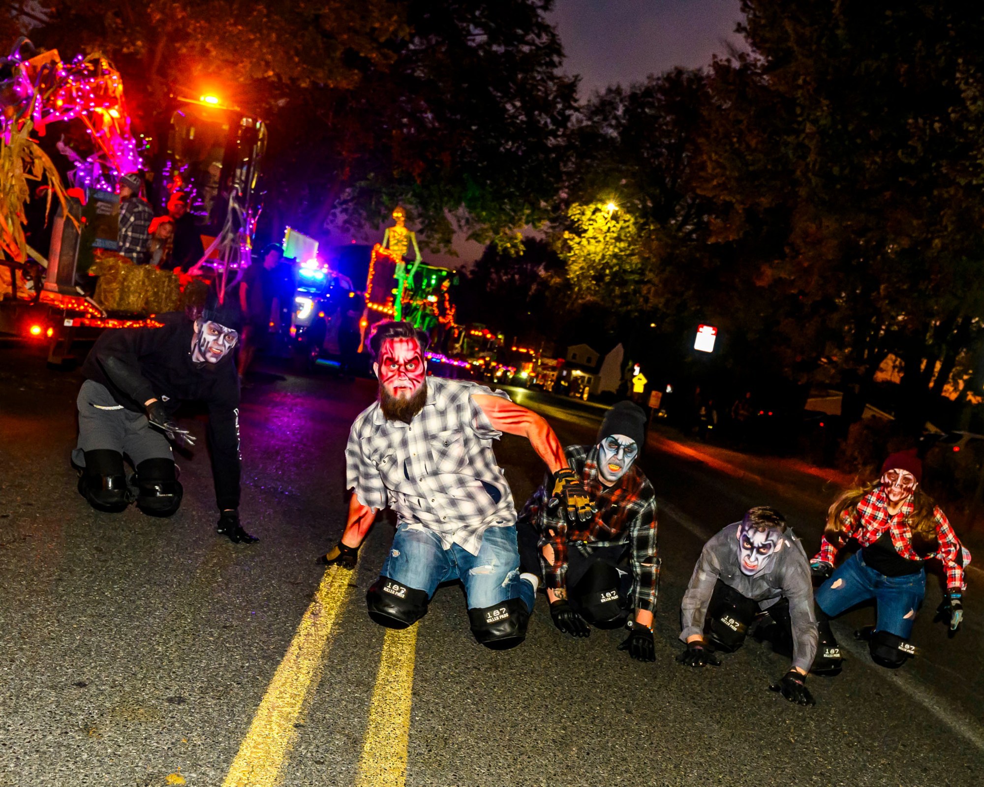 Approach with Caution Podcast crew get in the spooky spirit Wednesday, Oct. 21, 2026, during the Catasauqua-North Catasauqua Halloween Parade. (April Gamiz/The Morning Call)