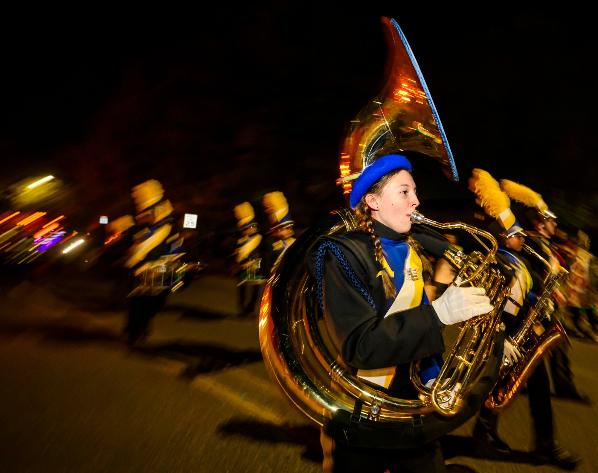 The Allen High School Marching Band participates Wednesday, Oct. 21, 2026, during the Catasauqua-North Catasauqua Halloween Parade. (April Gamiz/The Morning Call)