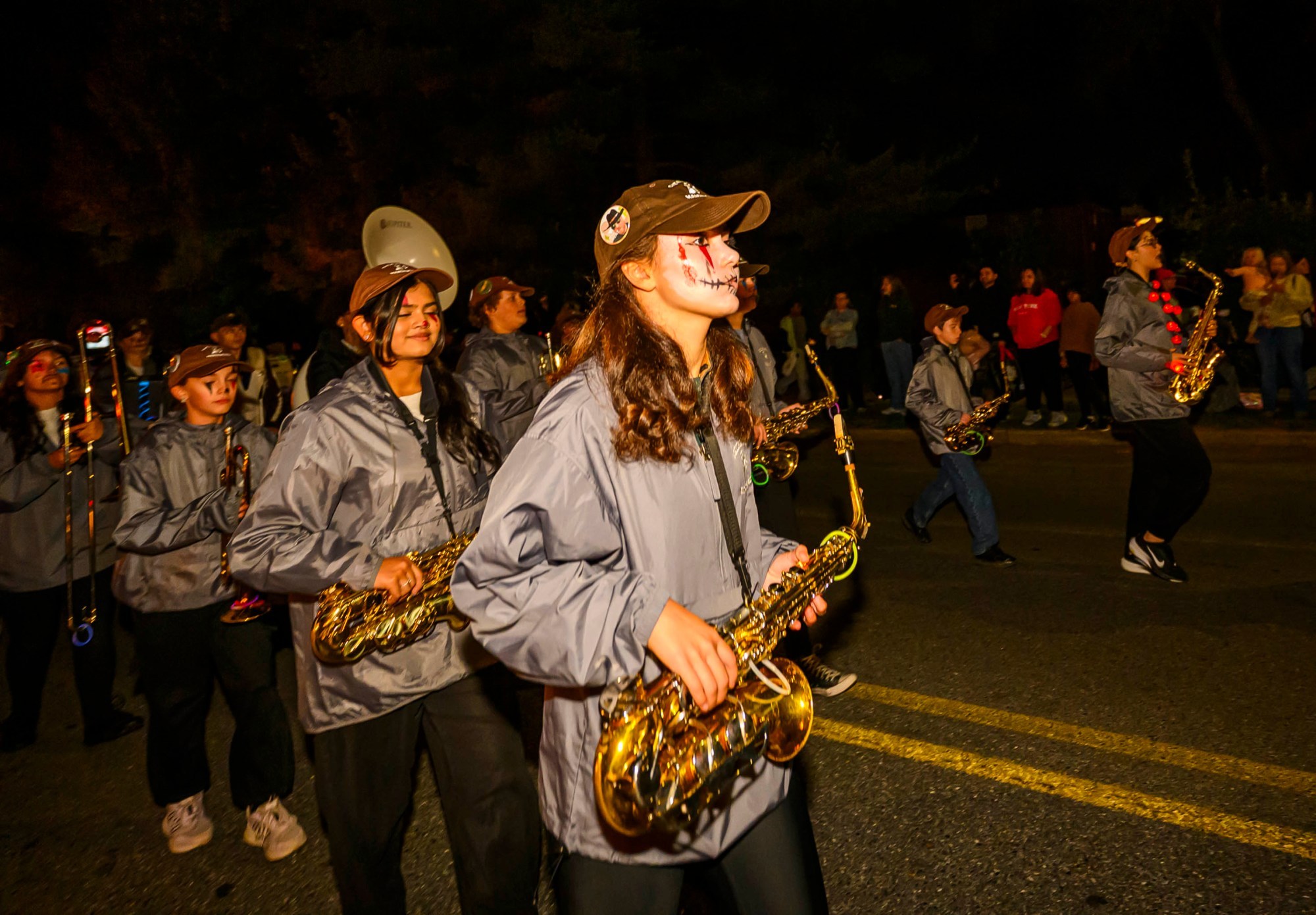 The Catasauqua High School Marching Band participates Wednesday, Oct. 21, 2026, during the Catasauqua-North Catasauqua Halloween Parade. (April Gamiz/The Morning Call)