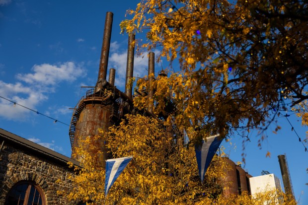 People enjoy the food, music and drinks Saturday, Oct. 3, 2026, during Oktoberfest at SteelStacks in Bethlehem. The annual festival continues Oct. 9-11, 2026. (Mackenzie McGovern/Special to The Morning Call)