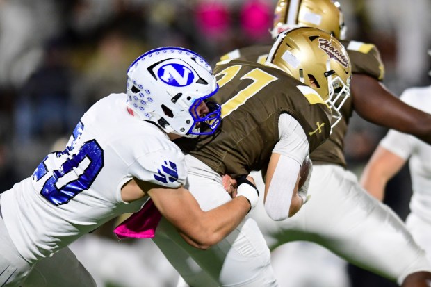 Bethlehem Catholic's Justin Martinez runs the ball against Nazareth on Saturday, Oct. 17, 2026, BASD Stadium in Bethlehem. (Jonathan Broady/Special to The Morning Call)