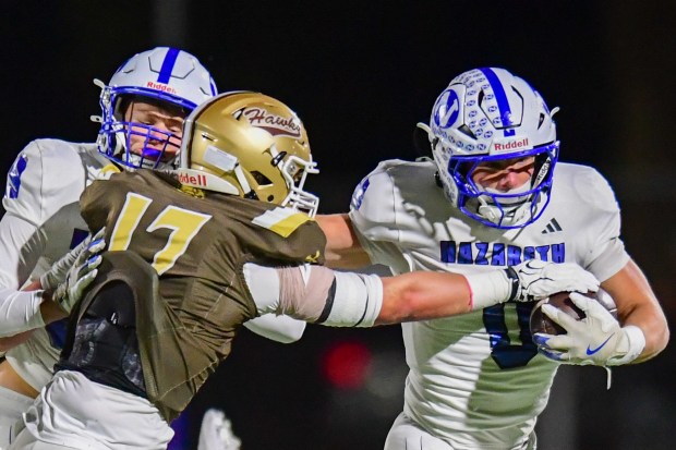 Nazareth's Will Bacolo runs the ball against Bethlehem Catholic on Saturday, Oct. 17, 2026, BASD Stadium in Bethlehem. (Jonathan Broady/Special to The Morning Call)Faces in the crowd during the Nazareth at Bethlehem Catholic football game on Oct. 17, 2026, BASD Stadium in Bethlehem. (Jonathan Broady/Special to The Morning Call)