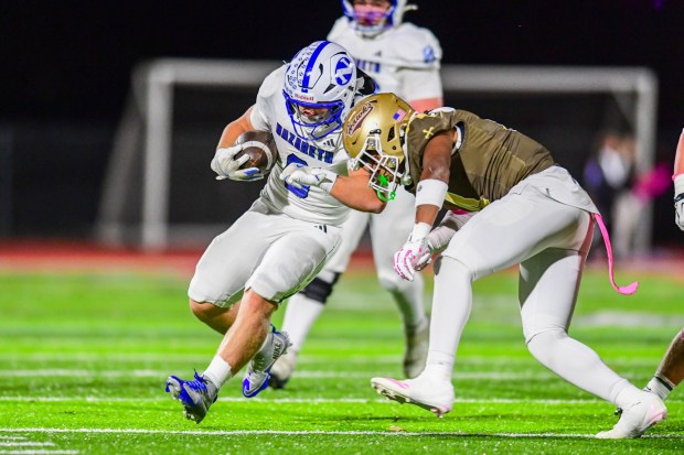 Nazareth's Will Bacolo runs the ball against Bethlehem Catholic on Saturday, Oct. 17, 2026, BASD Stadium in Bethlehem. (Jonathan Broady/Special to The Morning Call)