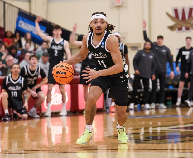 Lake Erie College's Amari Williams was a first-team All-GMAC selection last season, and returns to lead the Storm in 2026-2027. (Tim Phillis/For The News-Herald)