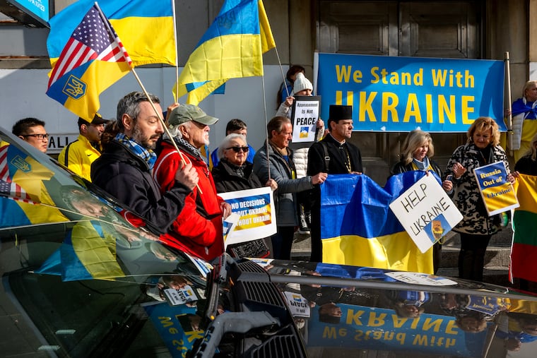 Ukrainians and Ukrainian Americans rallied in North Philadelphia last year to protest a 28-point “peace plan” for Ukraine announced by the Trump administration.