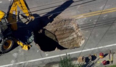 Water main break in Penn Hills, Pennsylvania