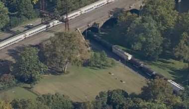 Train derails in Bucks County, Pennsylvania, prompting street closures and detours, police say