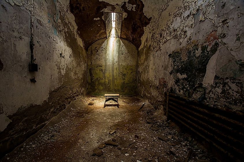 A cell block at Eastern State Penitentiary.
