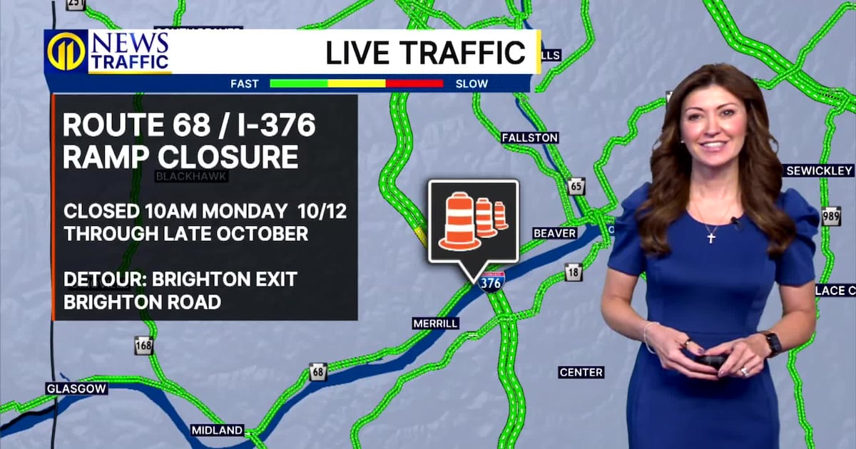TRAFFIC: Route 68/I-376 Ramp Closure – WPXI
