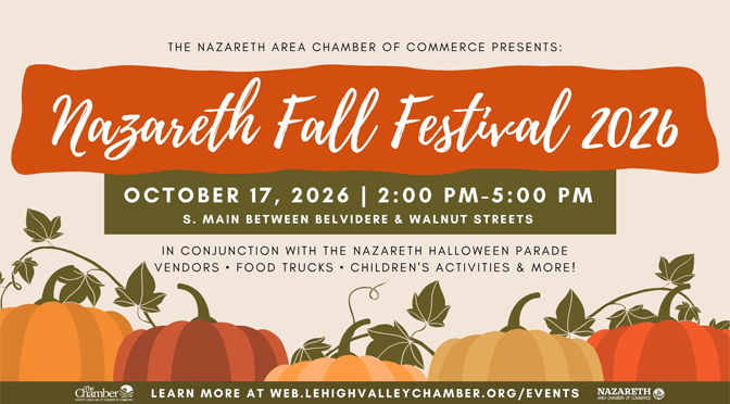 Nazareth’s Annual Fall Festival Returns This Weekend for an Afternoon of Family Fun, Local Shopping & Community Spirit