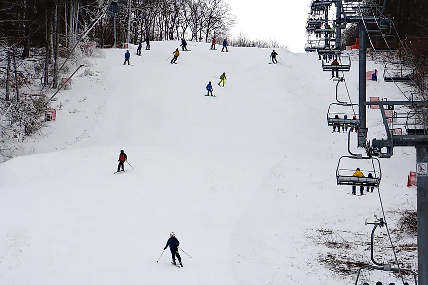 A ski resort in the Pocono Mountains of Pennsylvania.
