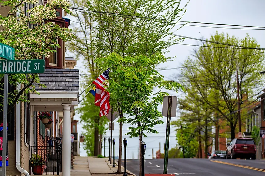A street in Gettysburg, Pennsylvania.