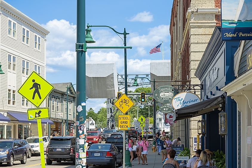 Main Street in Mystic, Connecticut.