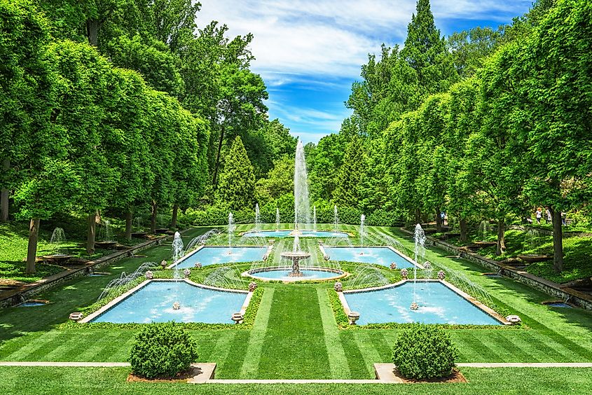 The conservatory and gardens at Longwood Gardens, Pennsylvania.