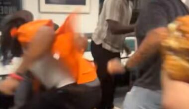 An apparent order mix-up a Whataburger restaurant in San Antonio turned into a violent brawl