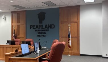 an empty school board meeting room