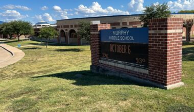 Digital sign for Murphy Middle School announcing the date, Oct. 6.