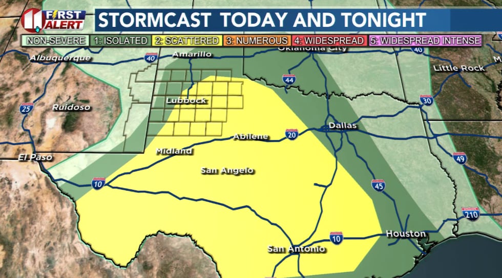 Scattered thunderstorms again are likely in the viewing area this afternoon and early evening....