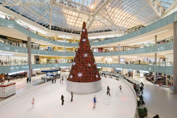 Tallest Indoor Christmas Tree in America Lights Up Galleria Dallas for the Holidays