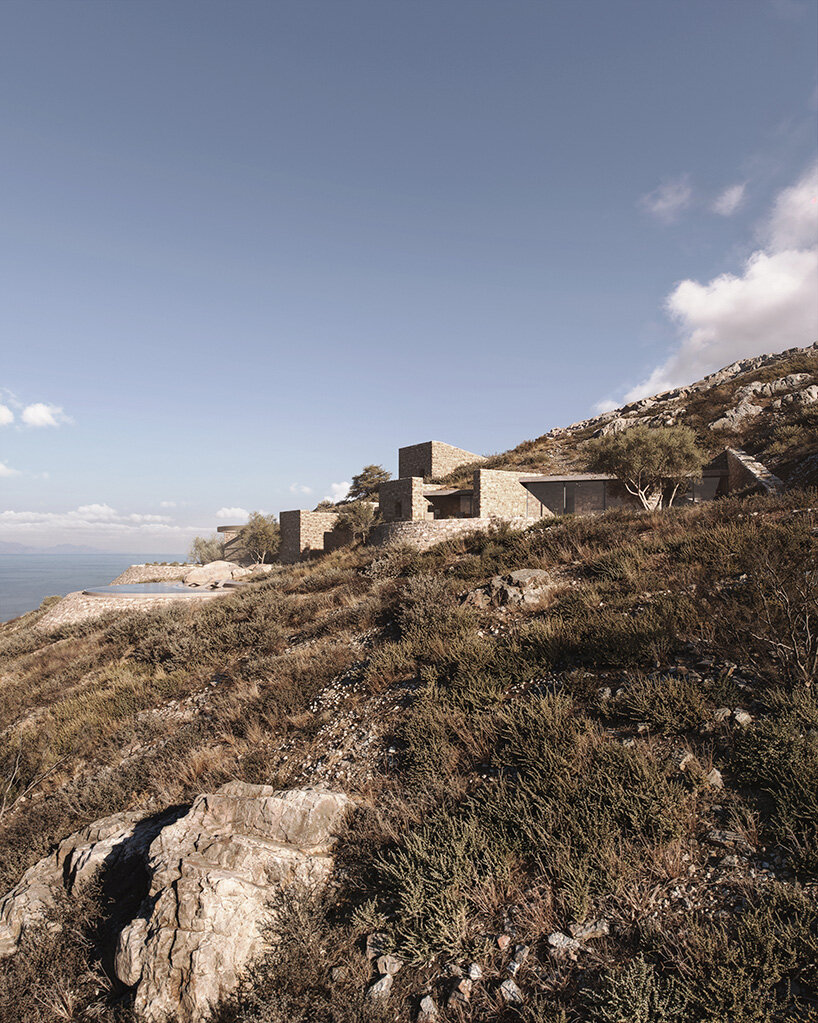 petal-like terraces open greek island residence by aristides dallas toward the aegean horizon