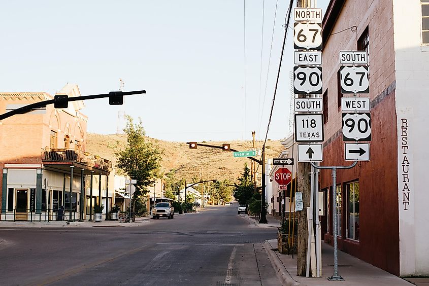 Street view in downtown Alpine, Texas