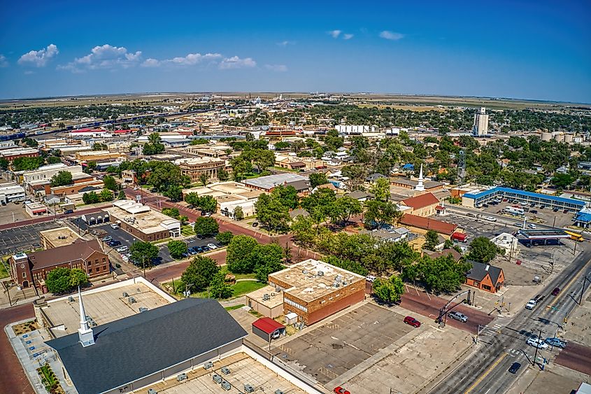 Aerial view of Dalhart in Texas.