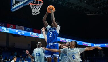 MBB: Seamster Leads Four Mavs in Double Figures as UTA Rolls at Home in Season-Opener