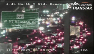 Houston traffic: Pedestrian walking on I-45 dead after hit METRO bus, officials say