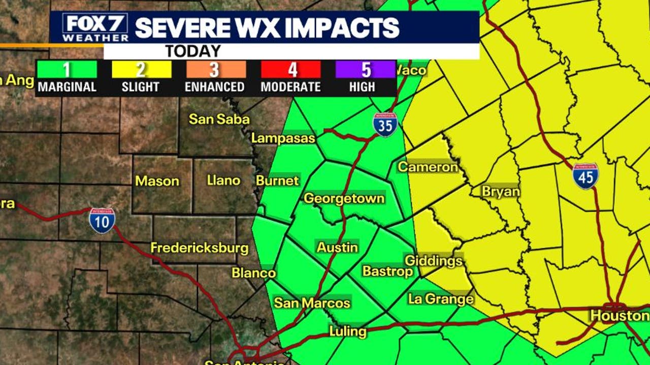 Austin weather: Severe weather and localized flooding possible