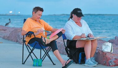 Painting outdoors - Port Aransas South Jetty
