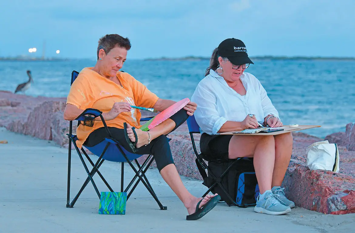 Painting outdoors - Port Aransas South Jetty