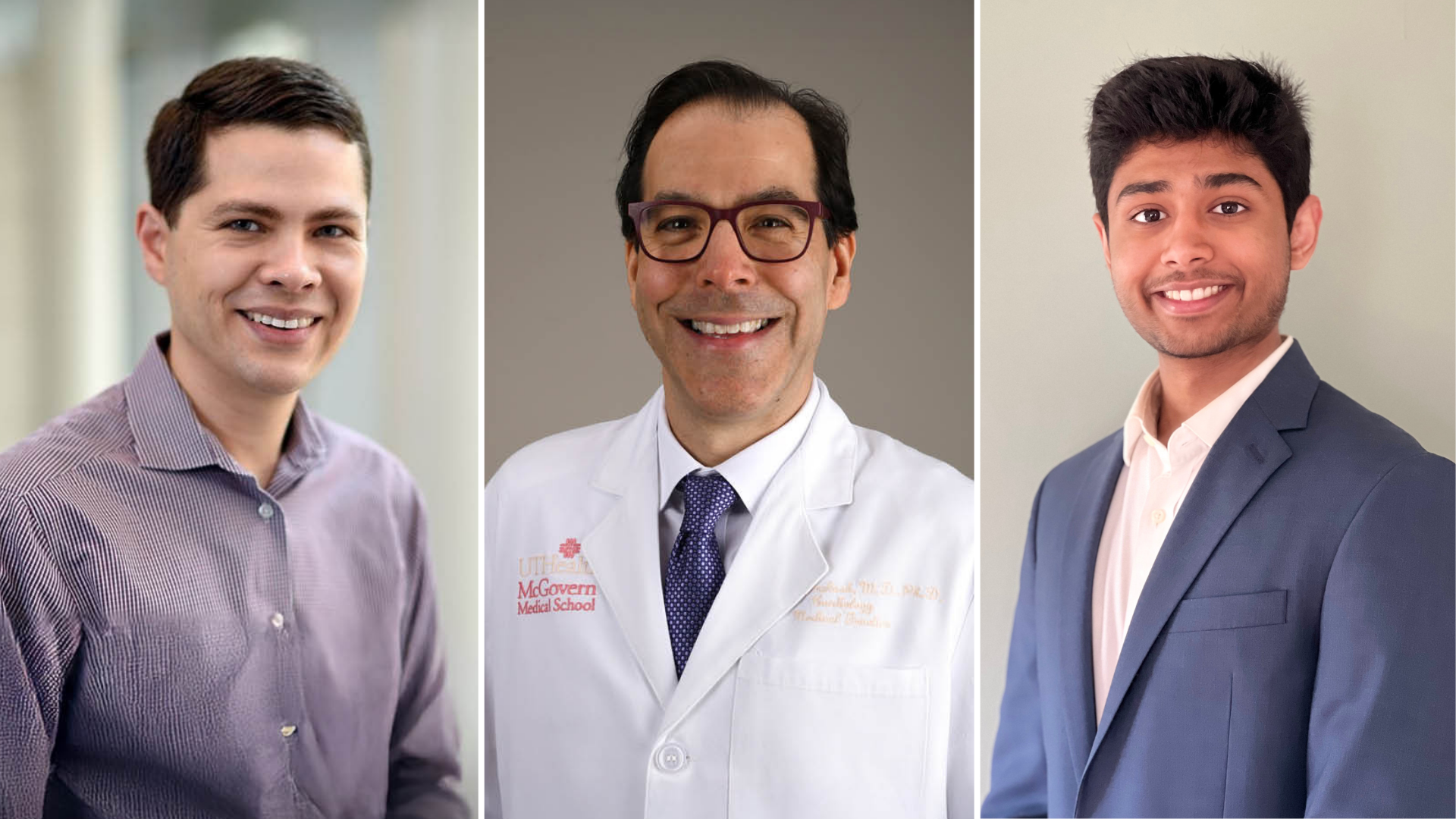 From left, David Murdock, MD, Siddharth Prakash, MD, PhD, and Krishi Manem.