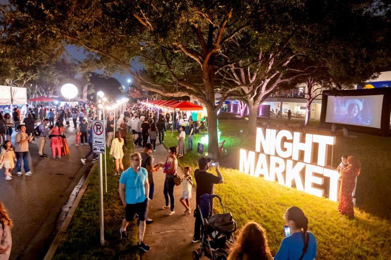 Guests at the Night Market at Asia Society Texas. 